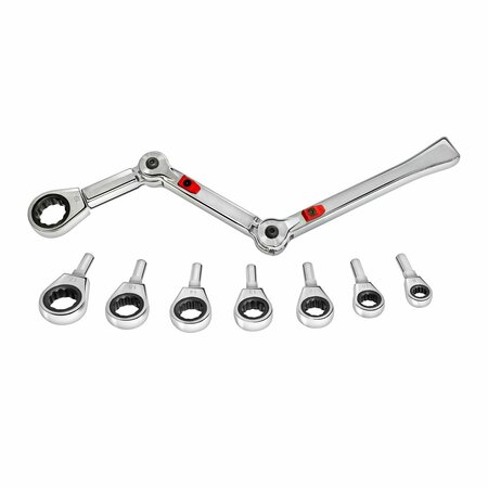 EXO-FIT Metric ratcheting wrench set, 9 pcs 38105